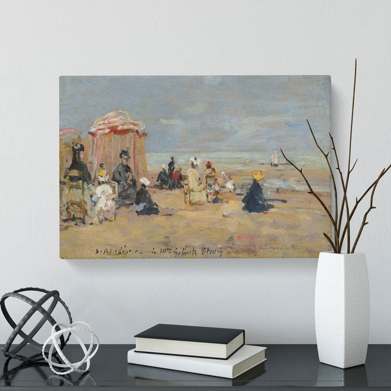 On The Beach by Eugene Boudin - Wrapped Canvas, 50cm H x 76cm W x 3cm D