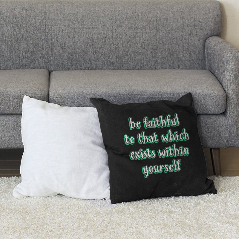 Coussin de sol be loyal to yourself, H 28 po x l 28 po, Vert