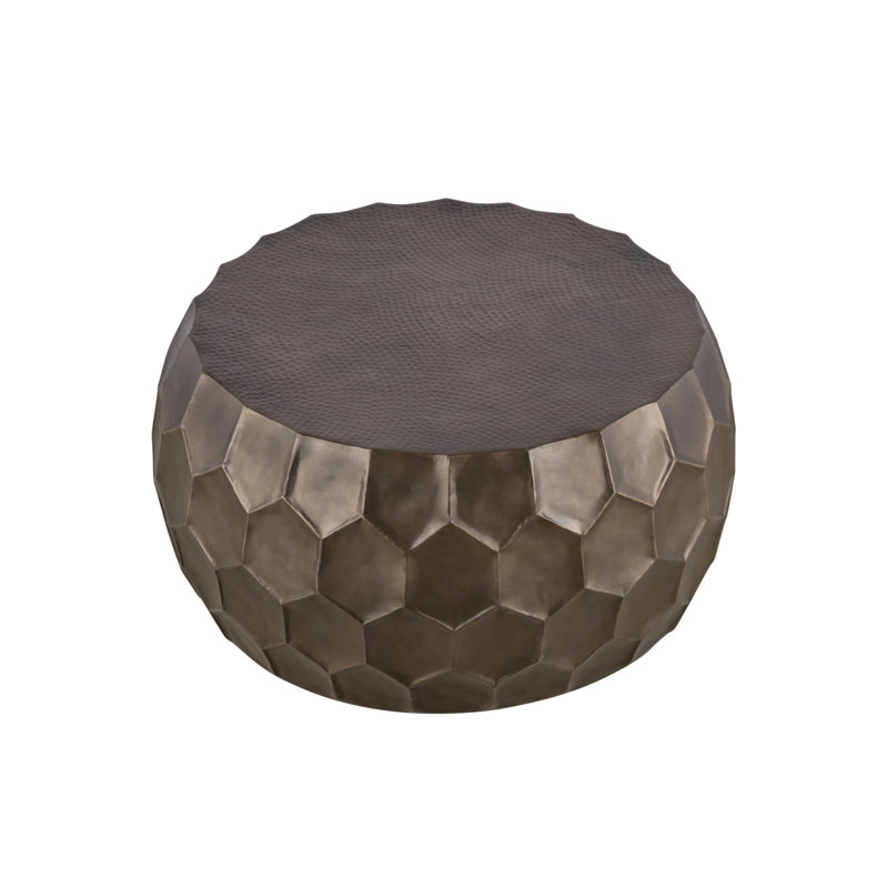Table basse moderne et contemporaine en aluminium 32 po CT101, Brun