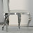 78 Inch White And Silver Dining Table Set With 6 White Leather Chrome Dining Chairs-985897467-985897465