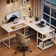 L Shaped Corner Desk with Storage Shelf Office Desk