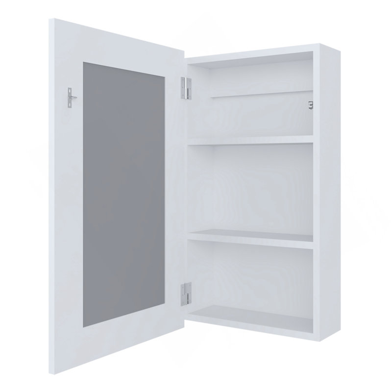 Pharmacie avec miroir inclus Parks, blanc, Blanc