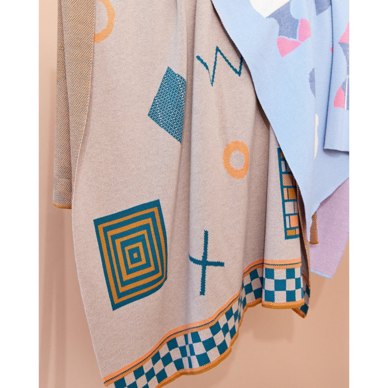 Shapes Throw Blanket, Sondary, Merino Wool