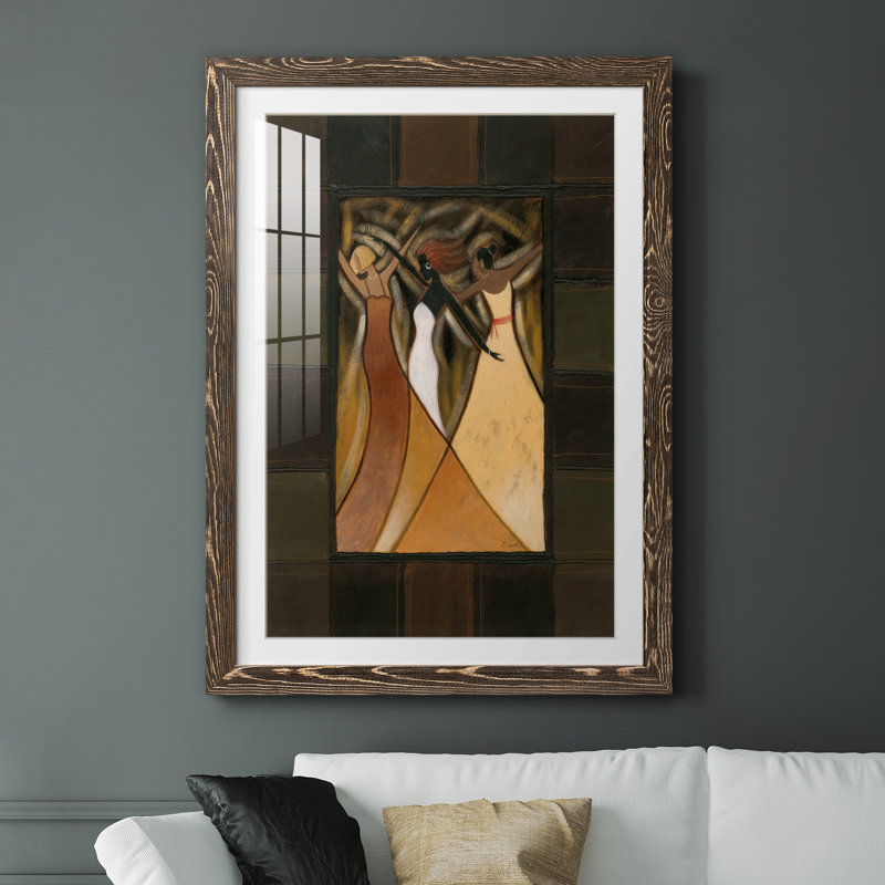 " Divine Grace II ", Walnut Framed Paper, 44" H x 31" W x 1" D