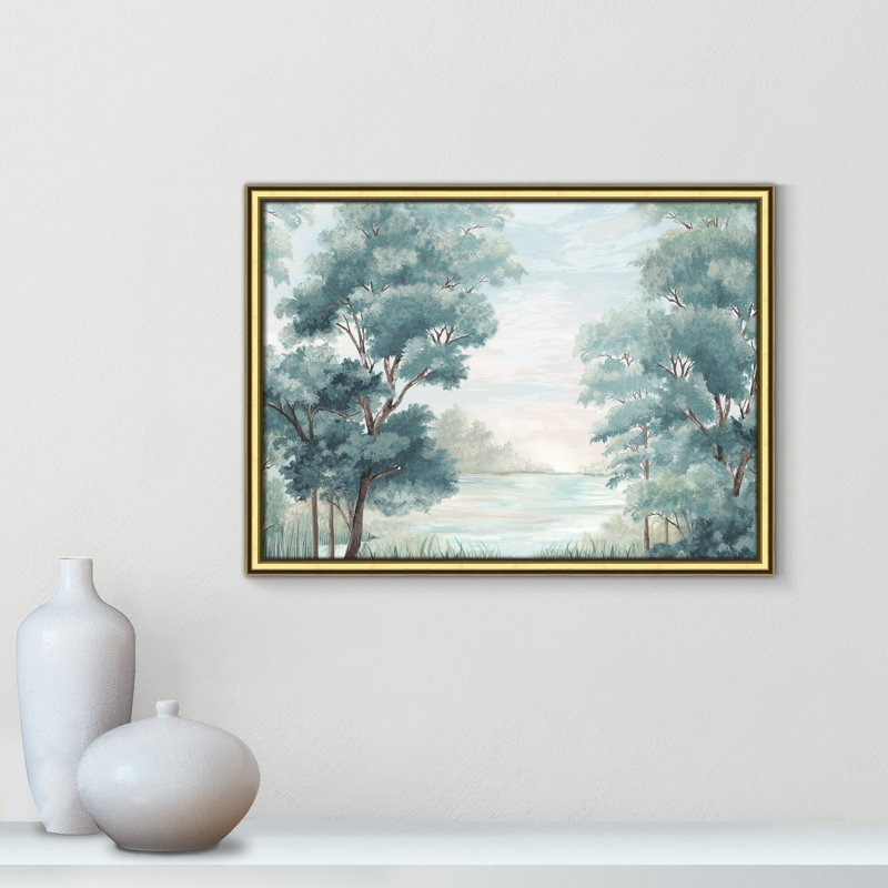 LeeRoy - Peinture encadrée, H 18,25 po x l 24,25 po x P 0,87 po, Encadrement doré