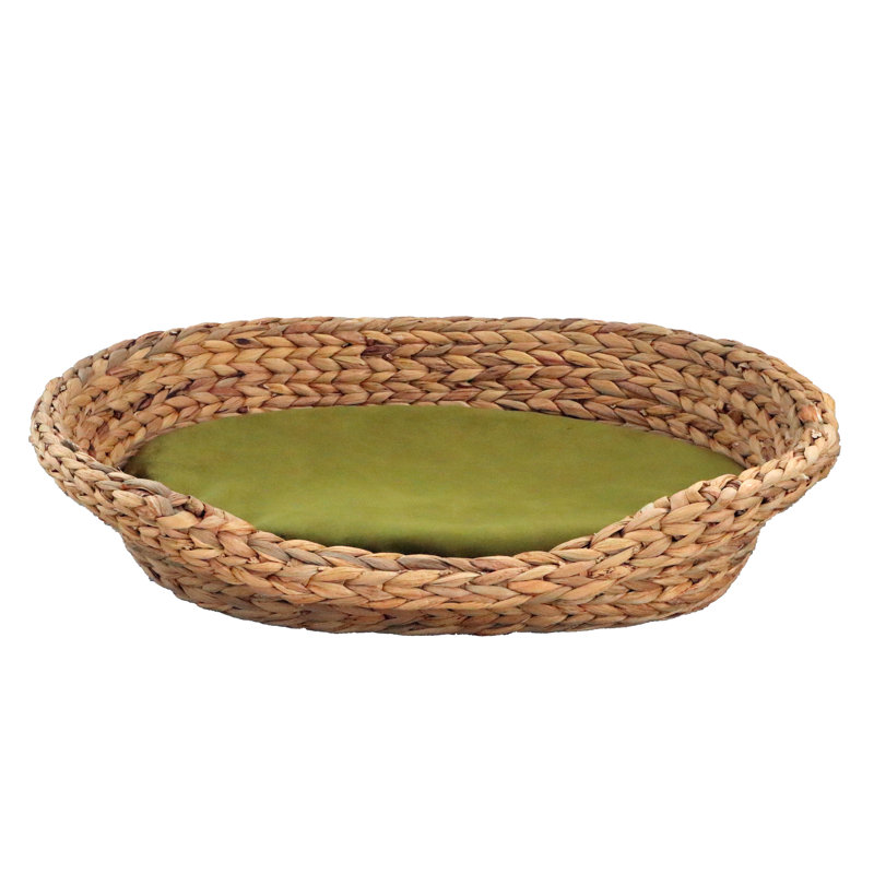 Drucker Wicker Pet Bed, Olive