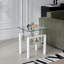 Table de bout 2 pièces en verre trempé transparent avec rangement double couche