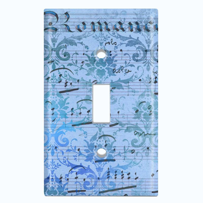 Plaque murale interrupteur à bascule Music Note, Bleu