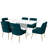Magallanes 6-Person Extendable Table Dining Set with Velvet Dining Chair-1814485624-1814485571