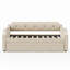Upholstered daybed with trundle, wood slat support,upholstered frame sofa bed-44167177