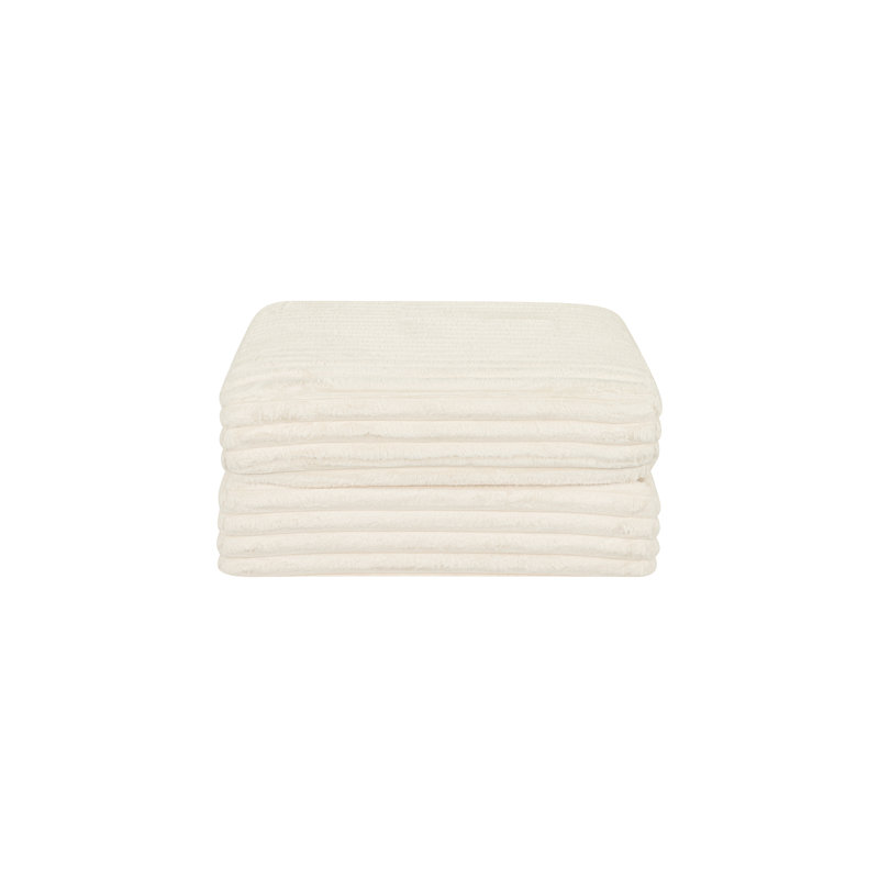 Repose-pieds modulaire compressé, Beige Faux Fur