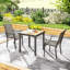 Ensemble de 2 chaises de patio avec accoudoirs et dossier haut, brun