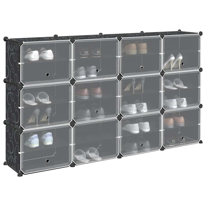 vidaXL Storage Cube Organizer Black Polypropylene Large Modular