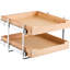 Armoire coulissante à 2 niveaux en bois massif, tiroir coulissant à fermeture en douceur, rails en métal pour un fonctionnement silencieux, supports de cuisine, capacité de charge élevée