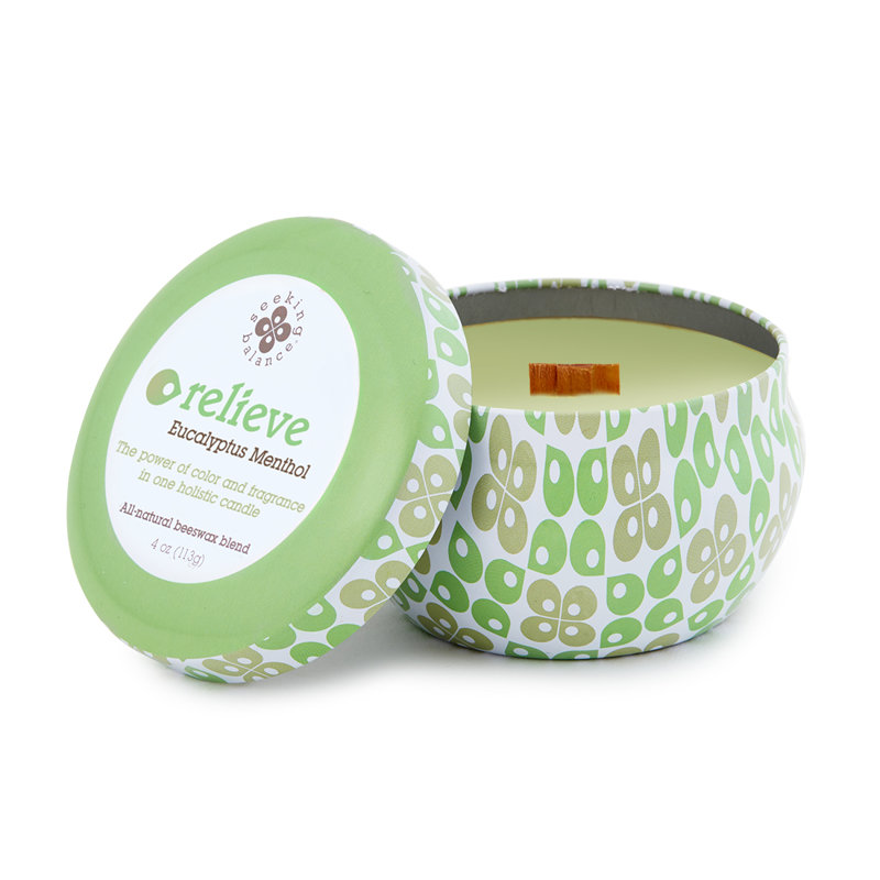 Bougie parfumée à la menthe et à l'eucalyptus