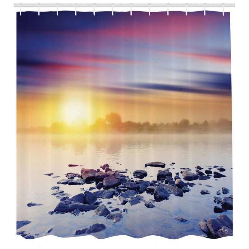 Shower Curtain with Hooks Included, 70" H x 69" W