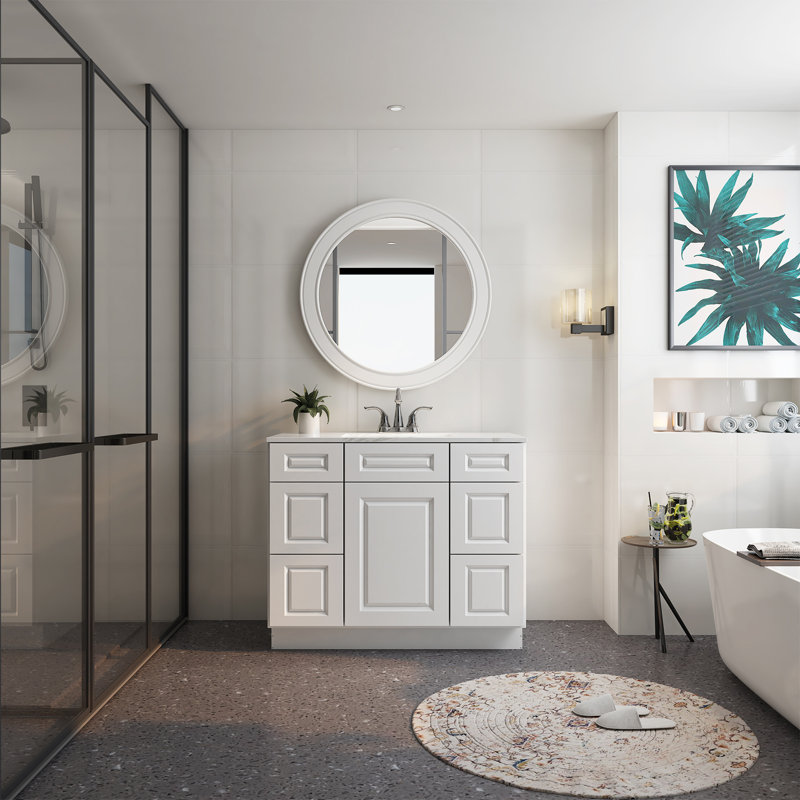 Cozy Design 42'' Single Bathroom Vanity Base Only, Traditional White