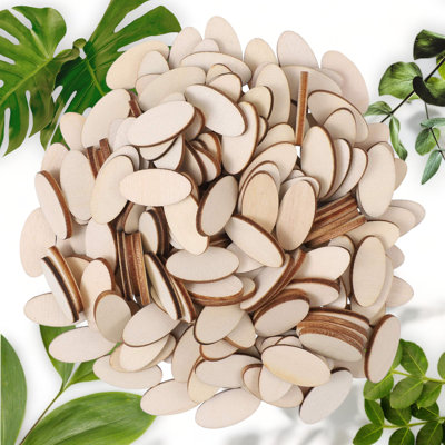 200pcs Unfinished Oval Slices Craft Kit