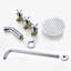 Robinet de baignoire et de douche avec valve brute, robinet à 3 poignées en croix avec bec cascade Sumerain-65005641