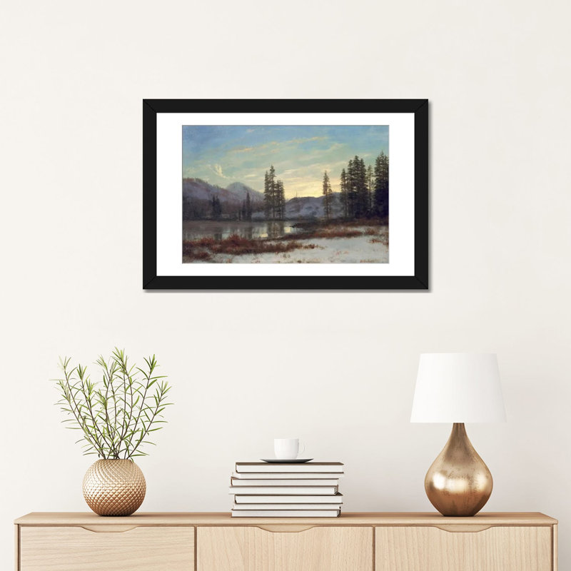 «Snow in the Rockies», impression sur toile, Papier d'art encadré noir, Blanc, H 24 po x l 32 po x P 1 po
