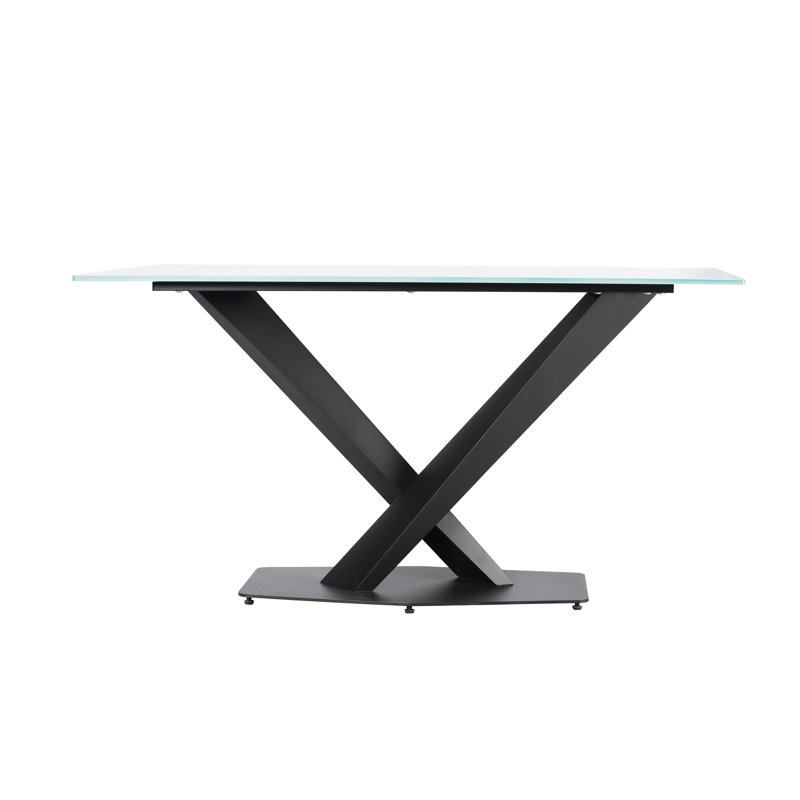 Kivah Rectangular, 55" Wide, White Glass