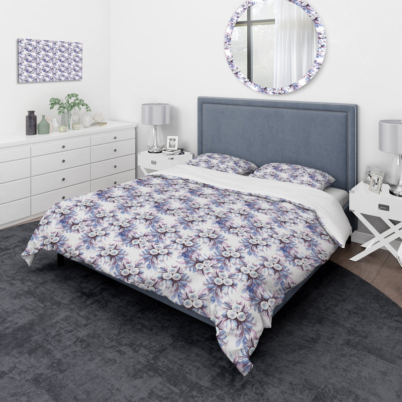 Ensemble de housse de couette floral, Housse de couette très grand + 2 taies décoratives