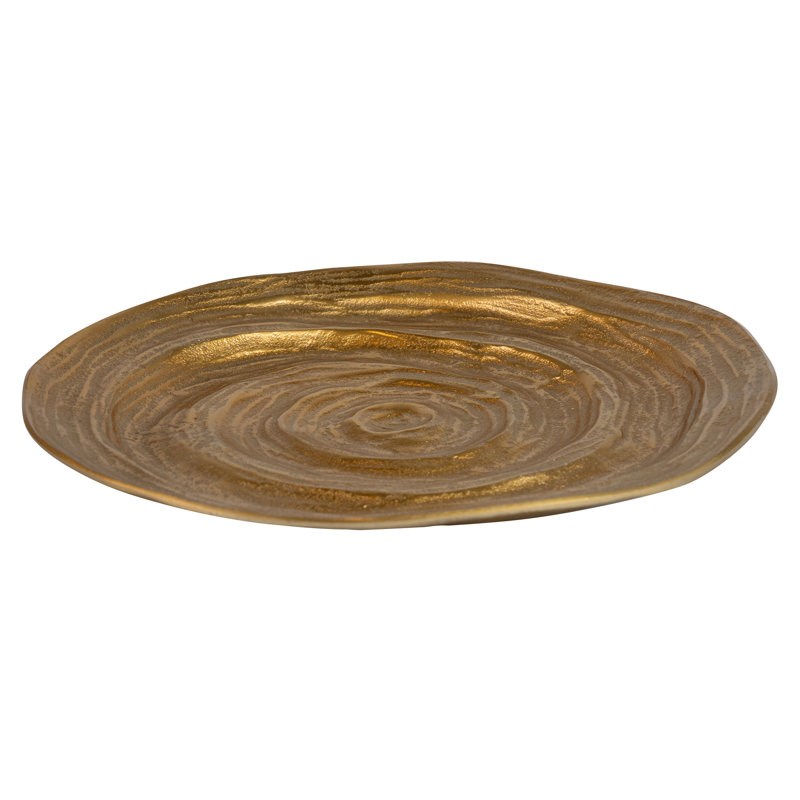 Aluminum Tray, 4cm H x 35cm W x 35cm D, Gold