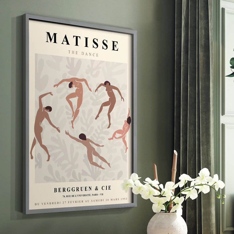 Matisse CXCIX, reproduction encadrée - bois massif, Gris, H 10 po x l 8 po