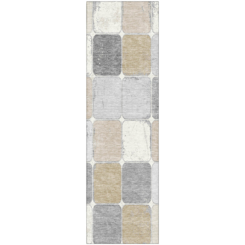 Premium Machine Washable Tiana Geometric Rug, Runner 2'3" x 7'6"