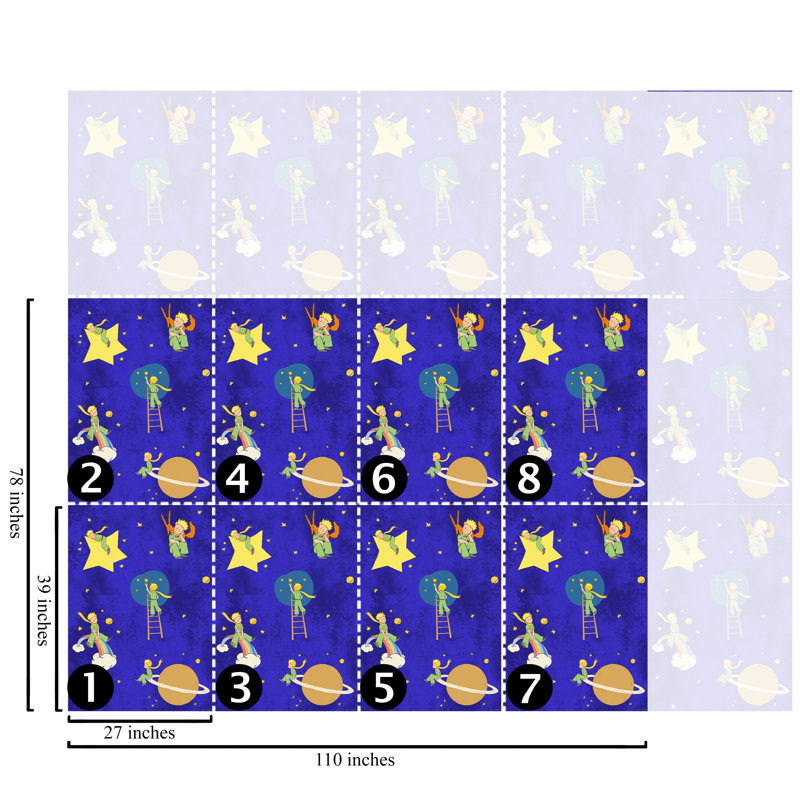 The Little Prince Wallpaper, Royal Blue Night Nursery