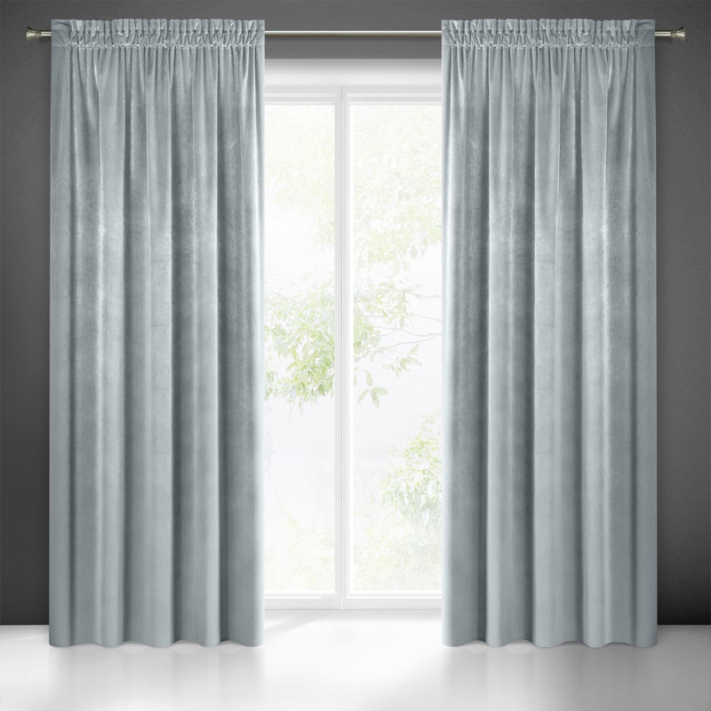 Emre Slot Top Blackout Curtain, Grey, Width 140 x Drop 300 cm
