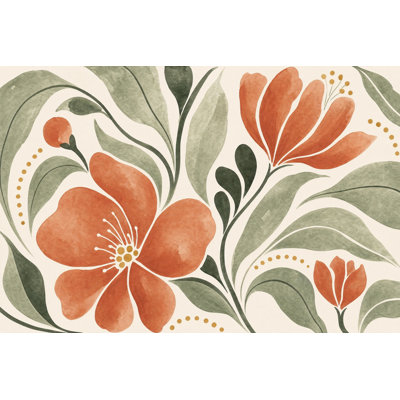 Watercolor Texture Wallpaper Botanical Floral Removable Wall Decor