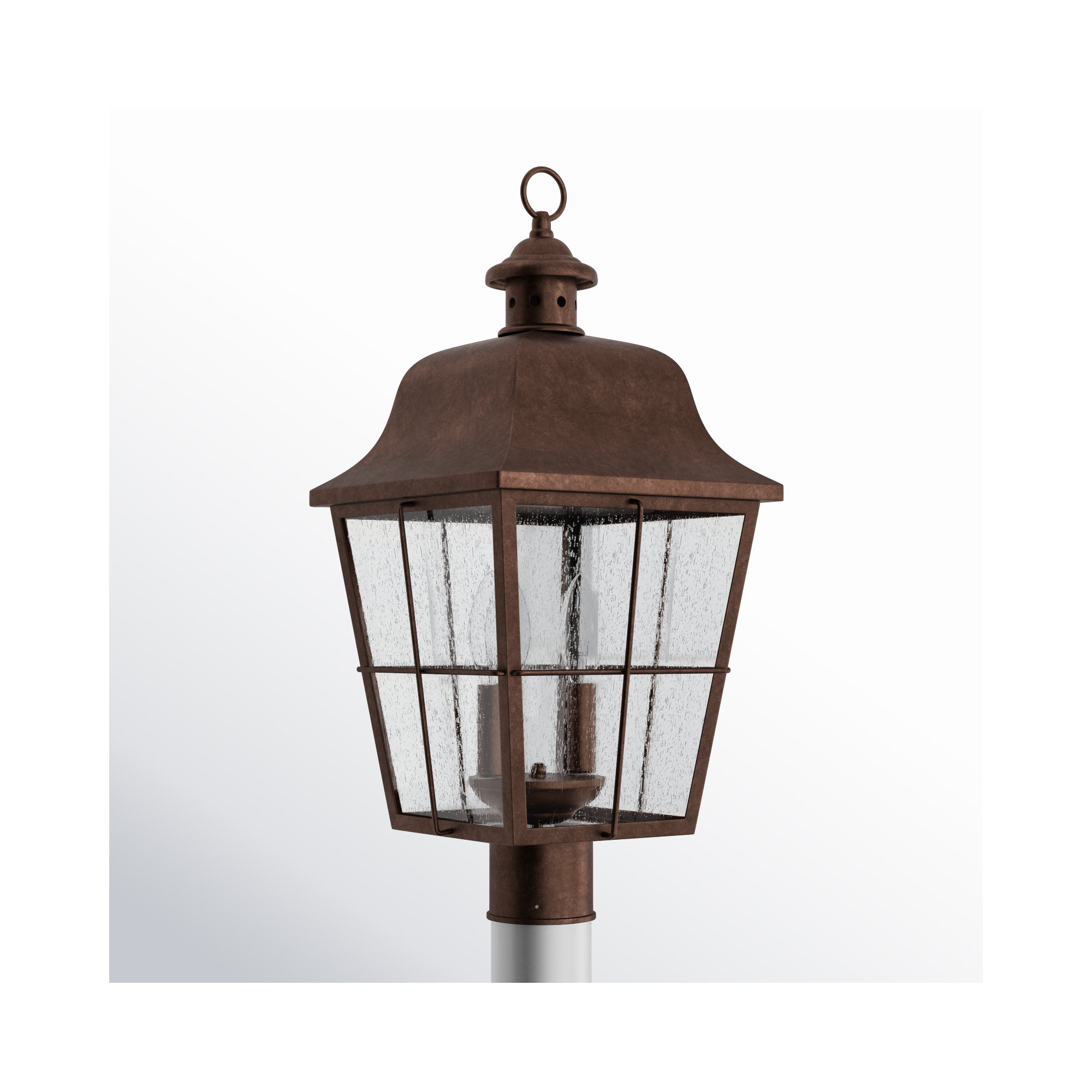 Merton Seeded Metal Outdoor Lantern Head, Copper Bronze