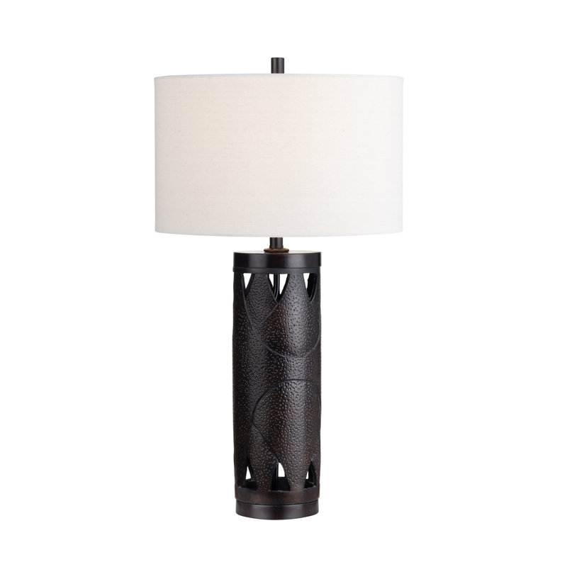 33.5" Resin Table Lamp With Tan Shade