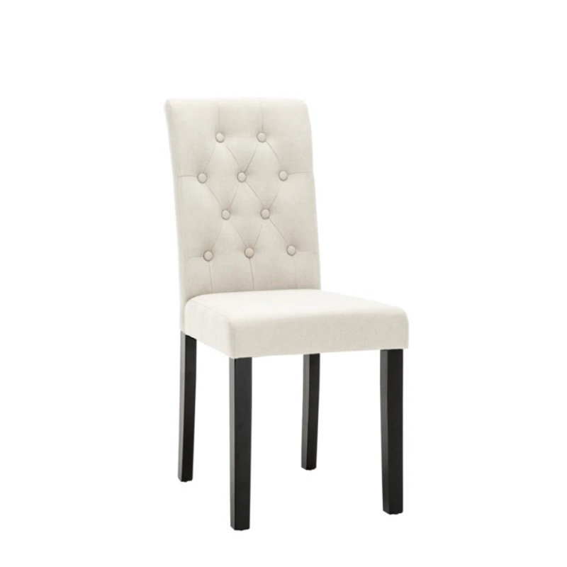 Brainard 46cm H Tufted Upholstered Side Chair, 4, Cream