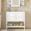 Ensemble de meuble-lavabo 36 po avec ensemble de meuble-lavabo, lavabo en céramique encastré, ensemble de meuble-lavabo autoportant avec 4 tiroirs, armoire de salle de bain avec cadre en bois massif, blanc