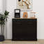 Armoire à ordures inclinable à deux tiroirs et à deux compartiments - Noir