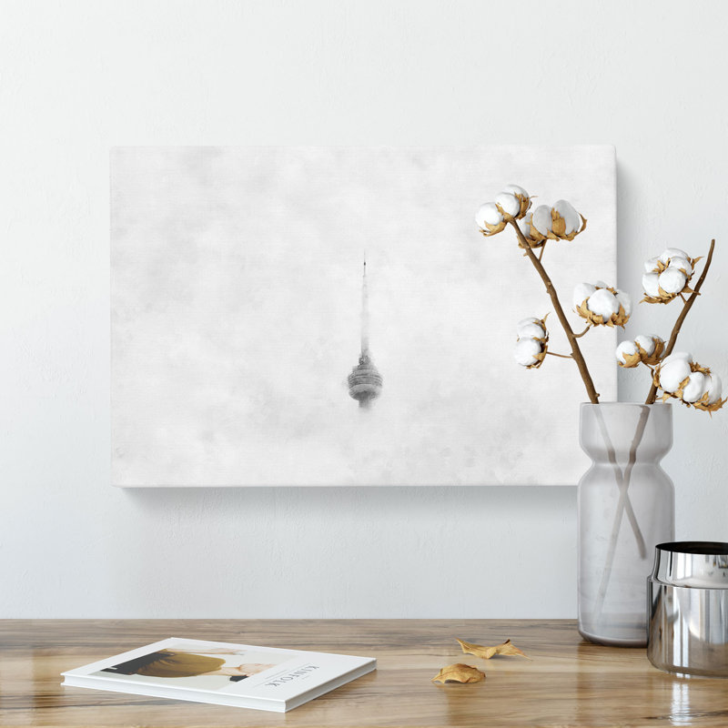 CN Tower In Toronto Canada Painting - Wrapped Canvas, 50cm H x 76cm W x 3cm D