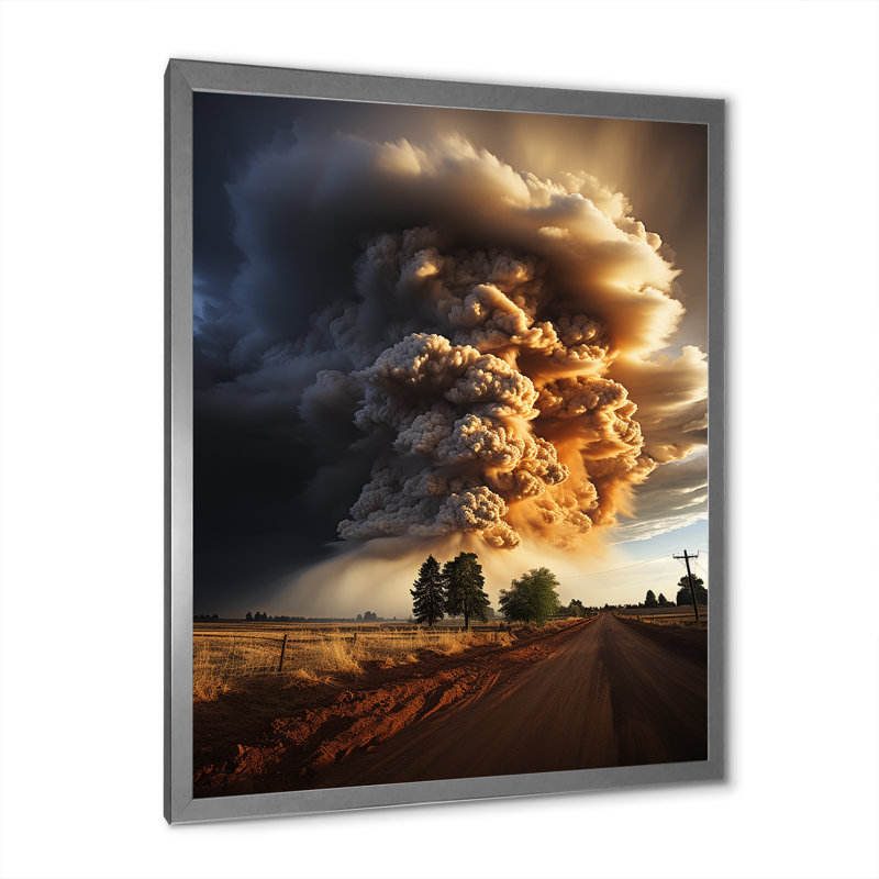 Aniakchak Storm Natures Fury - Imprimé, H 40 po x l 30 po x P 1,5 po, Cadre photo argenté