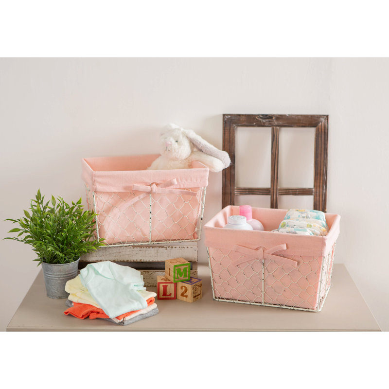 Ensemble de paniers en tissu 3 pièces Colgate, Rosé antique