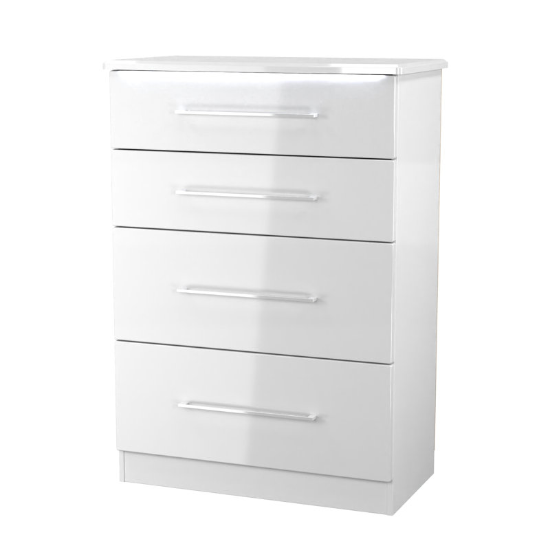 77 cm W Chest of 4 Drawers, White