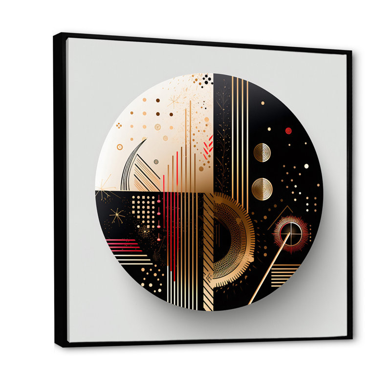 «Boho Chic Celebration», impression sur toile, Cadre flottant noir, H 36 po x l 36 po x P 1,5 po