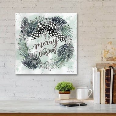 The Holiday Aisle® Heart Shaped Wreath Couple Framed Print On Canvas