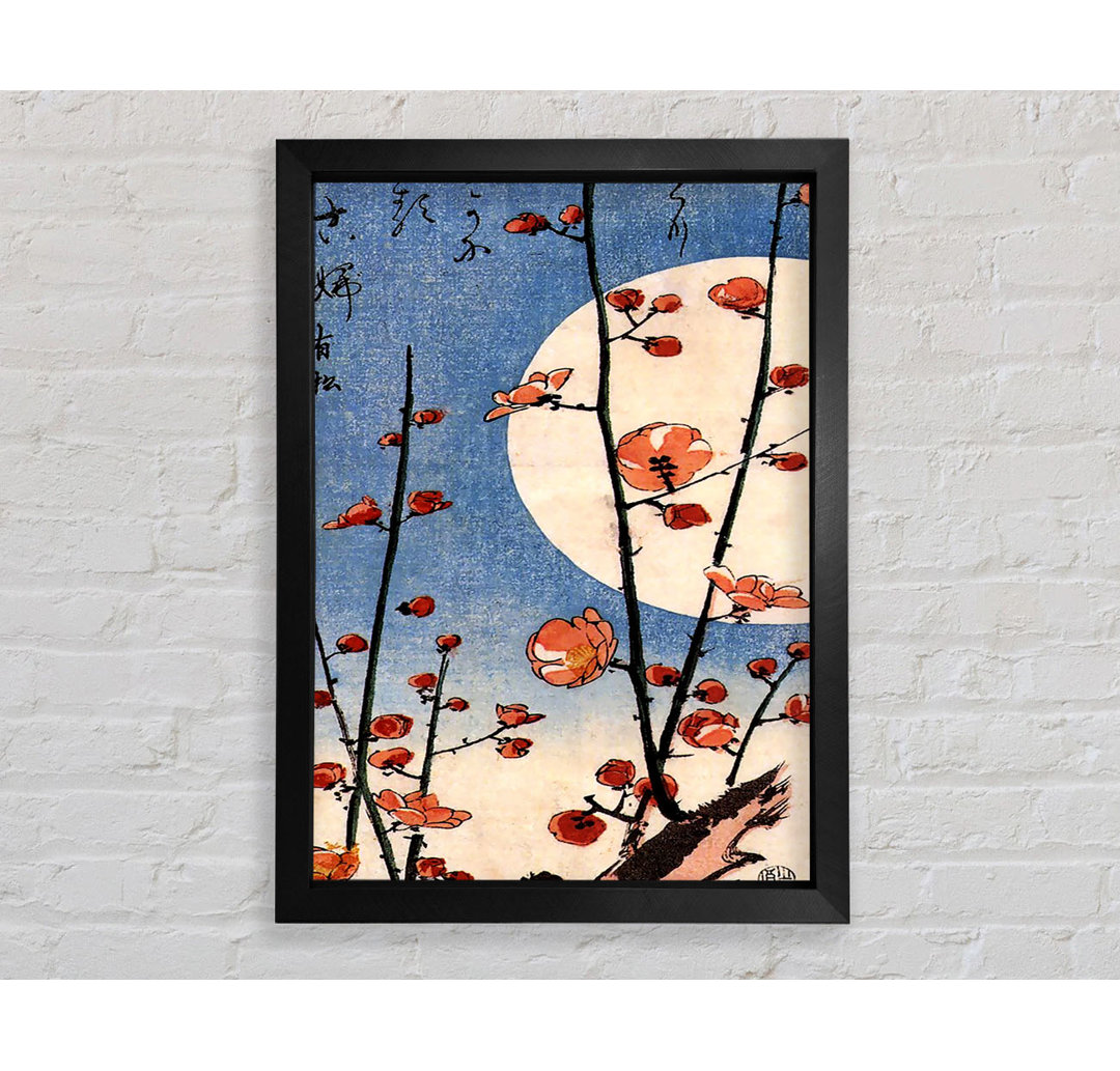 Hiroshige Blühender Pflaumenbaum mit Vollmond - Einzelner Bilderrahmen Kunstdrucke