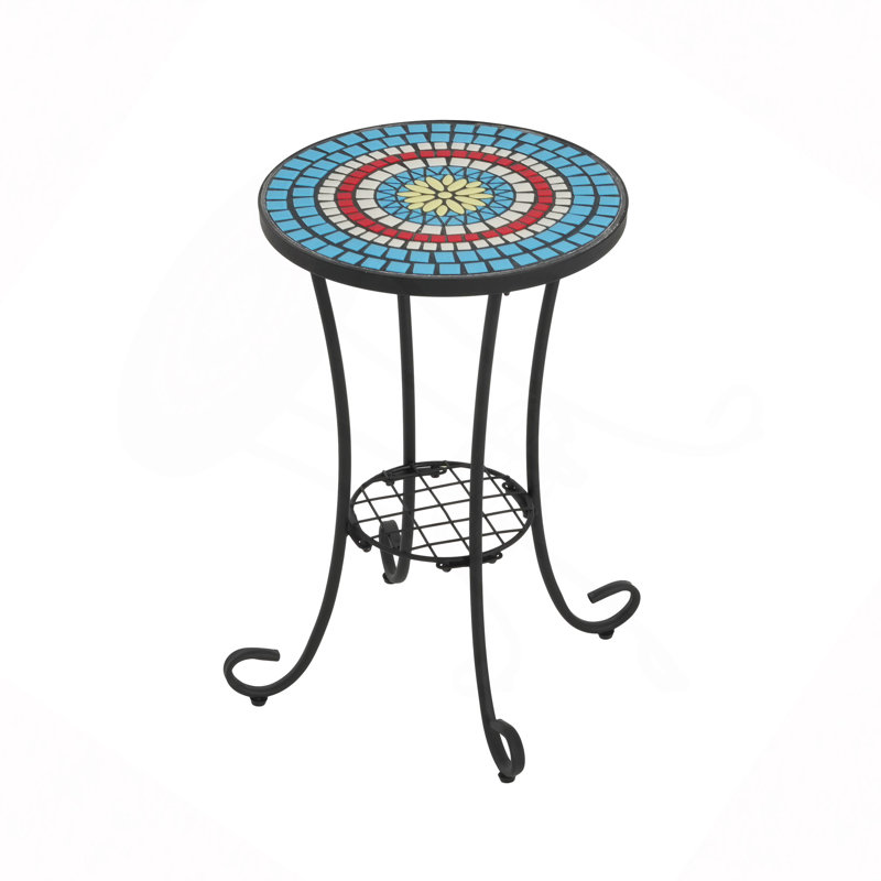 Table d'appoint de patio avec tablette