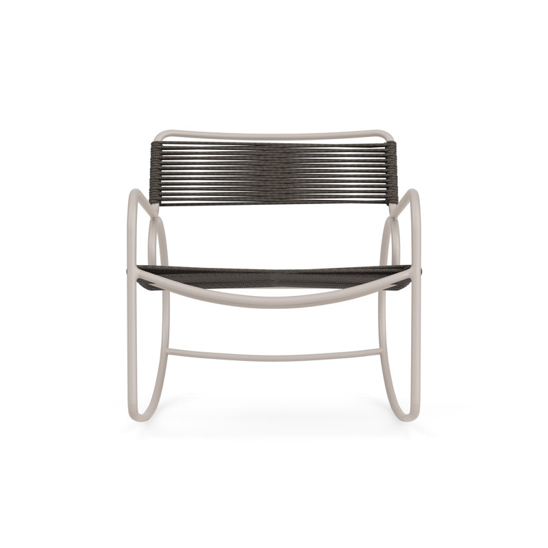 Walter Lamb Outdoor Rocker Chair, Dove/Brown