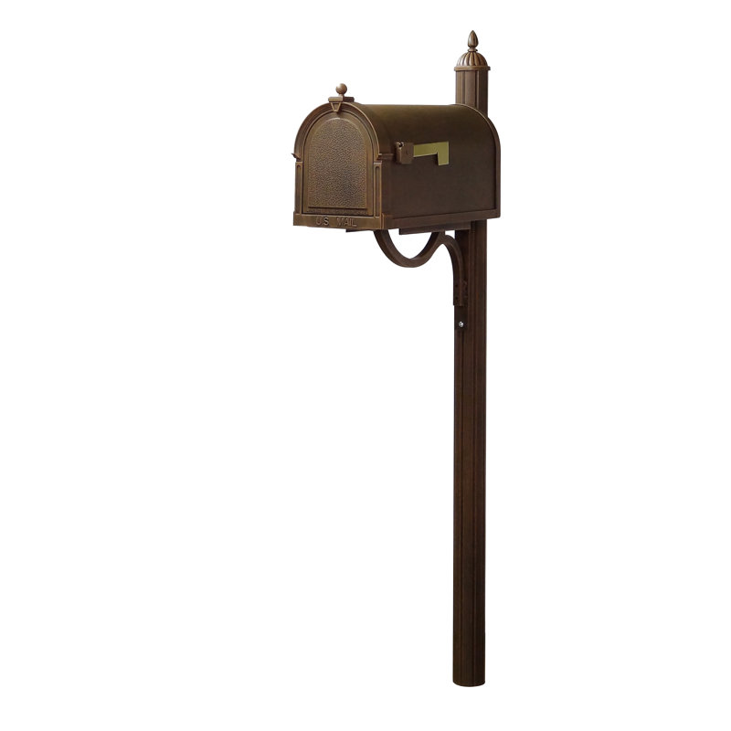 Berkshire Aluminum Post Mounted Mailbox, Copper