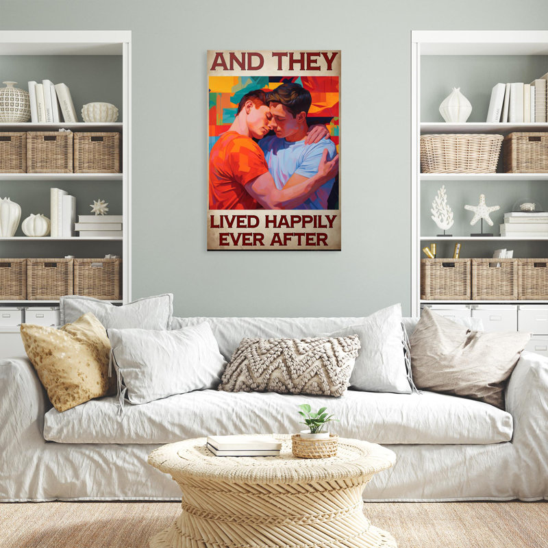 Lgbt Couple And Ils Lived Happily - 1 pièce Recta, L 24 po x H 36 po