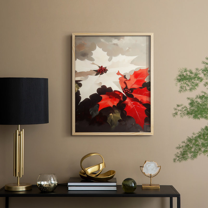 «Christmas Holiday Art», série 2-CII, reproduction encadrée - bois massif, Naturel, H 30 po x l 24 po