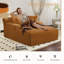  Chaise longue 66 po, canapé-lit moelleux avec 3 coussins pour le salon, velours côtelé, vert-173814681